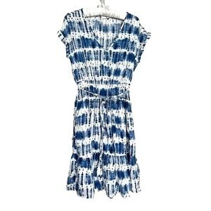 Gap Tiered Dress Womens SmallBlue White Tie Dye Retro Casual Beach Summer Comfy
